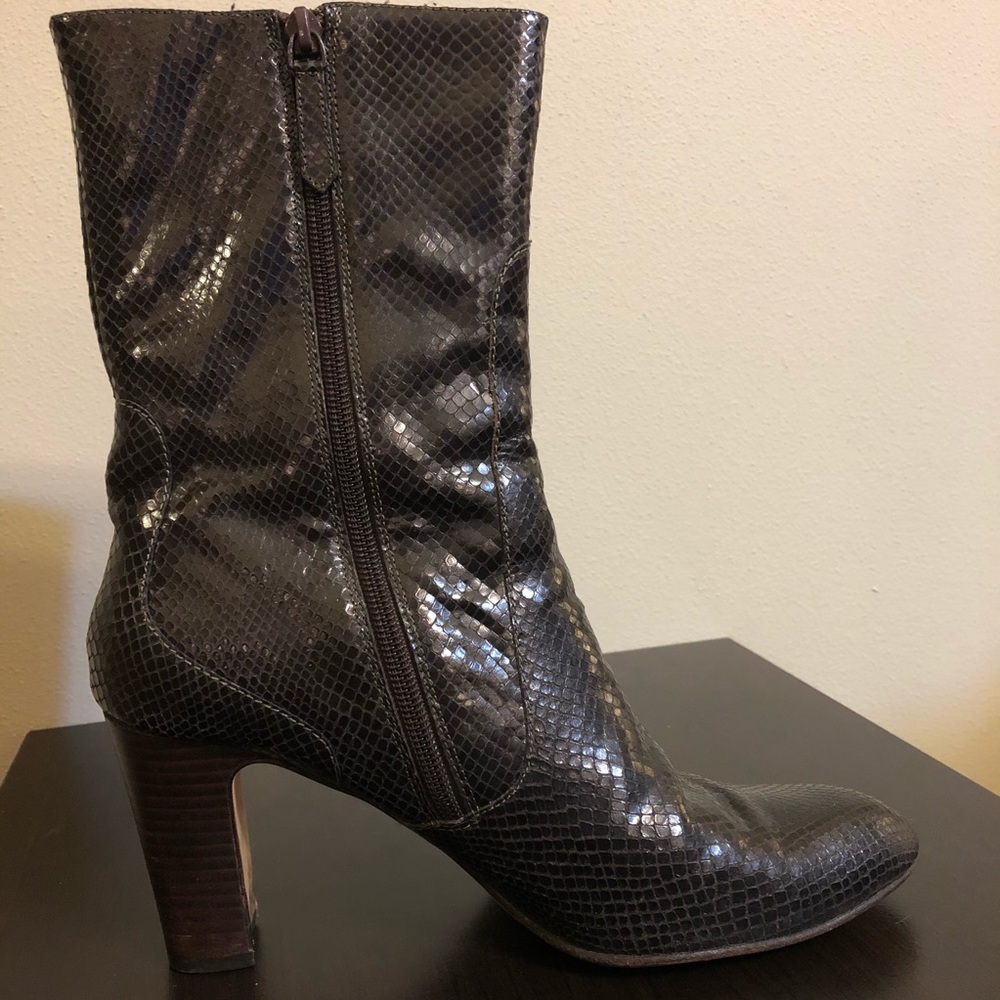 Cole Haan Leather Snakeskin Harper Heeled Boots - Picture 11 of 11